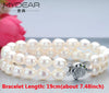 MYDEAR Real Pearl Jewelry Precious Natural 9-10mm Rice Shape Pearls Bracelets,Hot Sale Double Layers Strand Bracelets