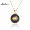Mafisar-collar con colgante redondo para mujer y hombre, joyería de fiesta con patrón de sol clásico