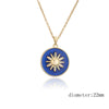 Mafisar-collar con colgante redondo para mujer y hombre, joyería de fiesta con patrón de sol clásico