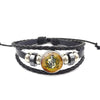 Magic School Salazar Slytherin Glass Buckle Charm Bracelet  Jewelry Handmade DIY Multilayer leather wrap bracelet