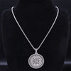Magic Talisman Stainless Steel Necklace wheel of fortune (Agla-INRI) Protection of angel Silver Color Necklace Jewelry N3703S02