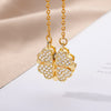 Magnetic Four-leaf Clover Heart Pendant Necklace for Women Stainless Steel Long Chains Necklaces Lucky Aesthetic Jewelry collier