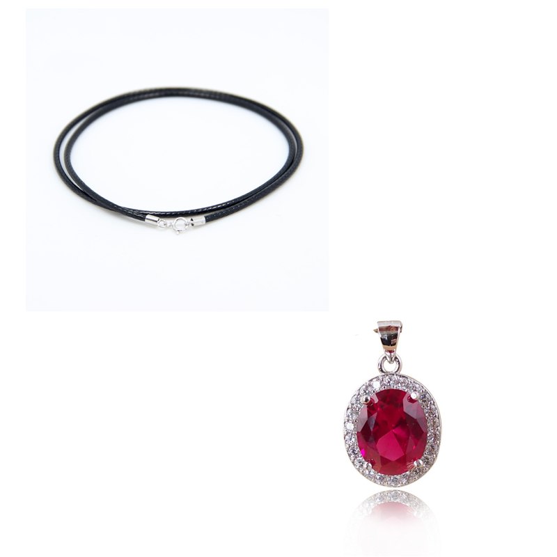 Magnificent Red Stone & Cubic Zircon Pendant Necklaces Fashion Accessory Party Best Gift For Women Ladies Bijouterie