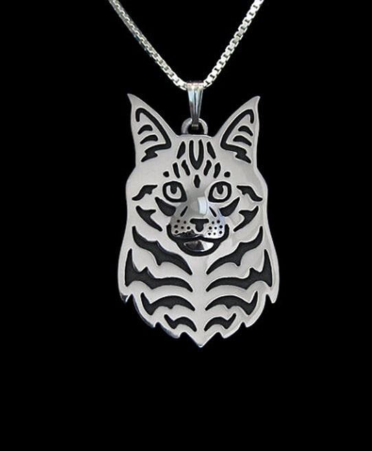 Maine Coon Cat necklace  Handmade necklace Carved hollow pendant jewelry golden colors plated fast delivery