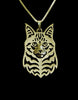 Maine Coon Cat necklace  Handmade necklace Carved hollow pendant jewelry golden colors plated fast delivery