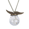 Make A Wish Transparent Glass Wishing Bottle Necklace Pendant For Women Bohemian Natural Dandelion Seed in Glass Chain