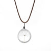Make A Wish Transparent Glass Wishing Bottle Necklace Pendant For Women Bohemian Natural Dandelion Seed in Glass Chain