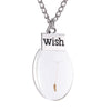 Make A Wish Transparent Glass Wishing Bottle Necklace Pendant For Women Bohemian Natural Dandelion Seed in Glass Chain