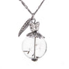 Make A Wish Transparent Glass Wishing Bottle Necklace Pendant For Women Bohemian Natural Dandelion Seed in Glass Chain