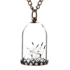 Make A Wish Transparent Glass Wishing Bottle Necklace Pendant For Women Bohemian Natural Dandelion Seed in Glass Chain