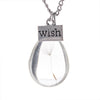 Make A Wish Transparent Glass Wishing Bottle Necklace Pendant For Women Bohemian Natural Dandelion Seed in Glass Chain