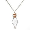Make A Wish Transparent Glass Wishing Bottle Necklace Pendant For Women Bohemian Natural Dandelion Seed in Glass Chain
