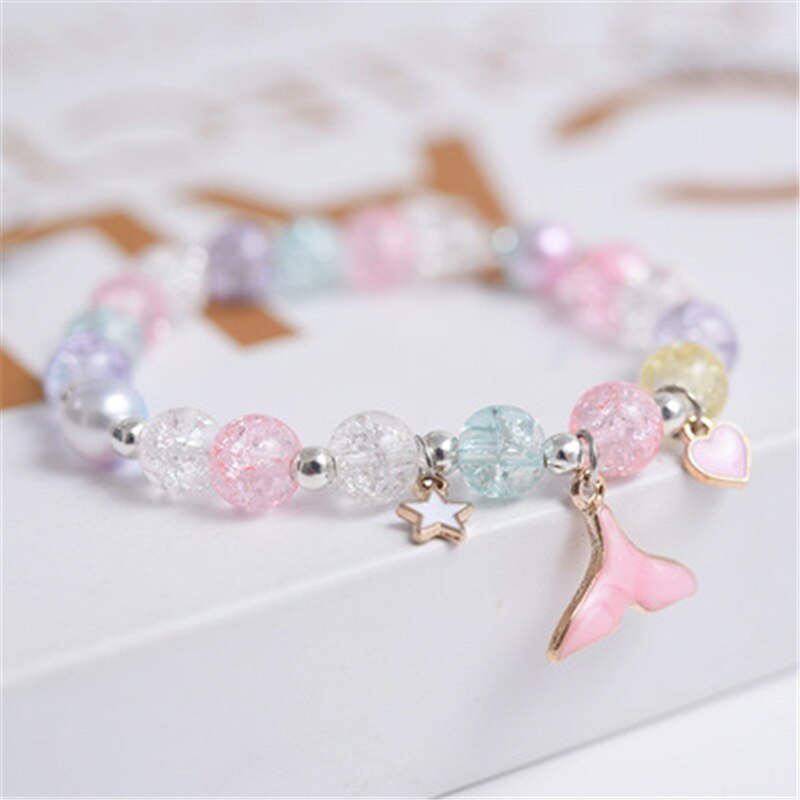 Makersland Cute Popcorn beads Bracelet Friendship Glass Bracelets For Girls Star Moon Cloud Flower Jewelry Accessories