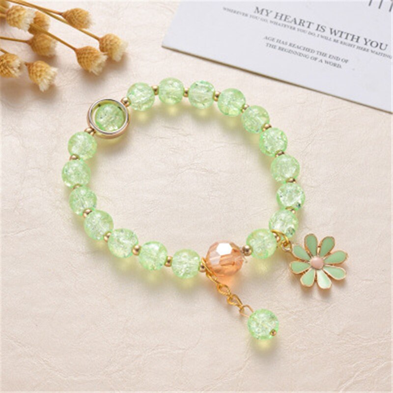 Makersland Cute Popcorn beads Bracelet Friendship Glass Bracelets For Girls Star Moon Cloud Flower Jewelry Accessories