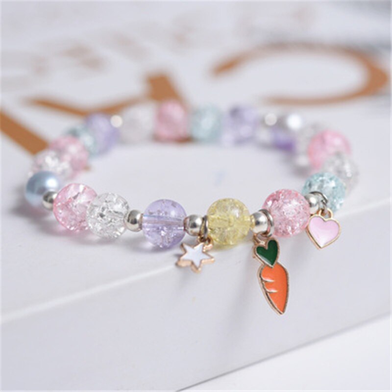 Makersland Cute Popcorn beads Bracelet Friendship Glass Bracelets For Girls Star Moon Cloud Flower Jewelry Accessories