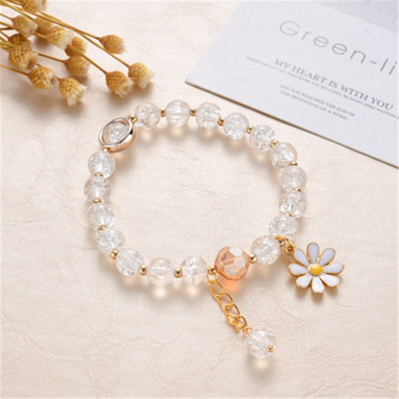 Makersland Cute Popcorn beads Bracelet Friendship Glass Bracelets For Girls Star Moon Cloud Flower Jewelry Accessories