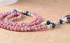 Mala Necklace Unique Rhadonite Stone with Colorful Tassel 108 Beads Necklace Bohemia String Knotted Women Yoga Necklace