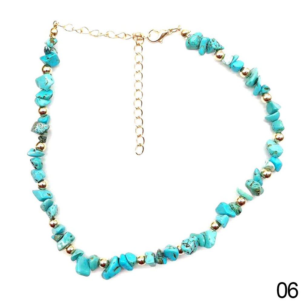 Malachite Alloy Pearl Turquoises Women Necklace Retro Green Color Stone Pendant Necklace Accessories