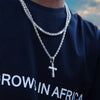 Male And Female Hip Hop Cross Pendant Necklace With 4mm Zircon Tennis Chain Ice Out Sparkling Jewelry Birthday Gift
