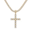 Male And Female Hip Hop Cross Pendant Necklace With 4mm Zircon Tennis Chain Ice Out Sparkling Jewelry Birthday Gift
