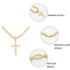 Male And Female Hip Hop Cross Pendant Necklace With 4mm Zircon Tennis Chain Ice Out Sparkling Jewelry Birthday Gift