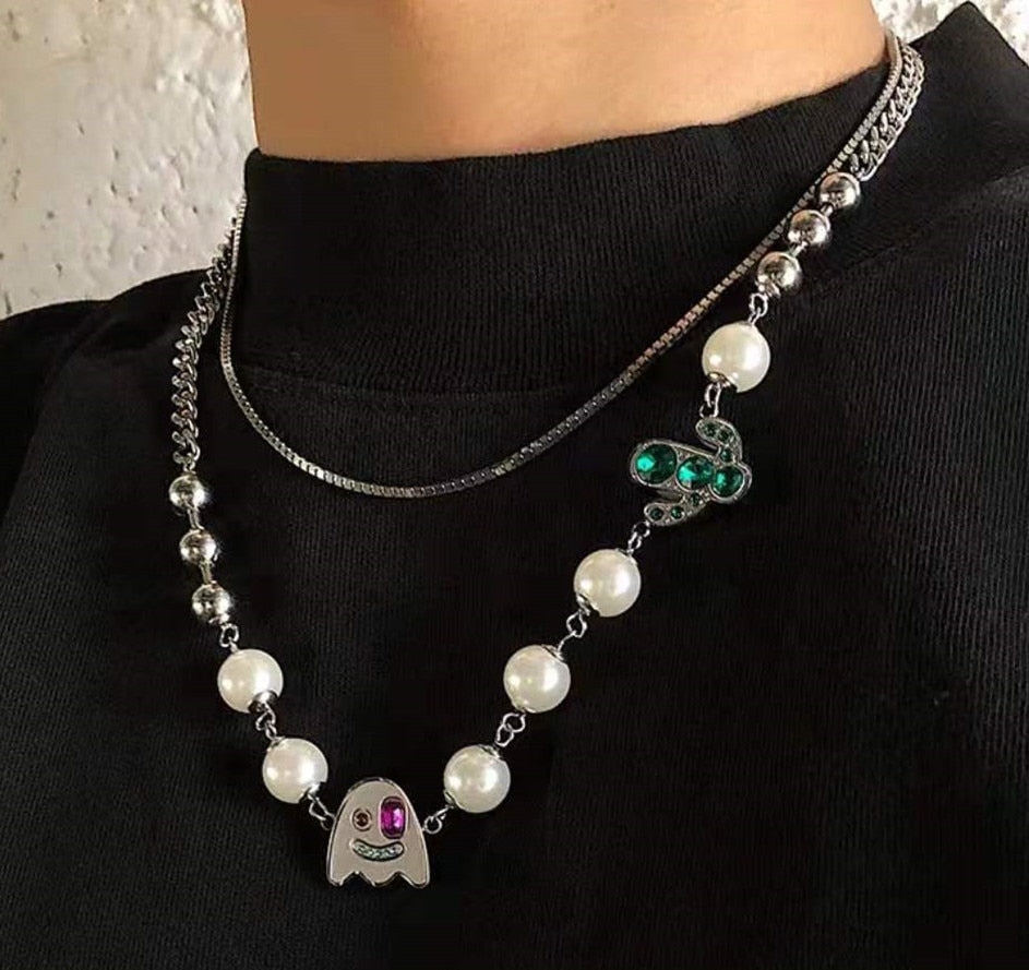 Male Necklace Ghost Expression OriginalEurope and America Fashionable Brand