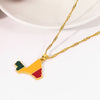 Mali Map & Flag Pendant Necklaces for Women Men Gold Color Ethnic Jewelry Colorful Enamel Republic of Mali Pendant