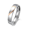 Man 316L Stainless Steel Silver Half Heart Simple Circle Real Love Couple Ring Wedding Rings Engagement Rings