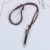 Man Necklace Handmade Vintage Leather Arrow Pendant Necklace Rope Chain Necklaces Men&Women Punk Jewlery Accessories
