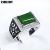 Man ring Real Natural Jasper rings jade gem stone Genuine solid 925 sterling silver men Jewelry