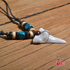 Man's Hawaii Surfer Jewelry Handmade Imitation Shark Teeth Pendant Zealand Maori Tribal Bone Choker Colored Wooden Necklace