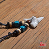 Man's Hawaii Surfer Jewelry Handmade Imitation Shark Teeth Pendant Zealand Maori Tribal Bone Choker Colored Wooden Necklace