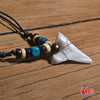 Man's Hawaii Surfer Jewelry Handmade Imitation Shark Teeth Pendant Zealand Maori Tribal Bone Choker Colored Wooden Necklace