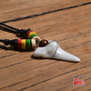 Man's Hawaii Surfer Jewelry Handmade Imitation shark teeth Pendant Zealand Maori Tribal bone Choker Colored wooden Necklace