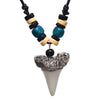 Man's Hawaii Surfer Jewelry Handmade Imitation shark teeth Pendant Zealand Maori Tribal bone Choker Colored wooden Necklace