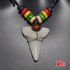 Man's Hawaii Surfer Jewelry Handmade Imitation shark teeth Pendant Zealand Maori Tribal bone Choker Colored wooden Necklace