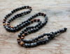 Man's unique necklace 6mm Natural stone bead & Hematite Bead Necklace Jewelry