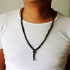 Man's unique necklace 6mm Natural stone bead & Hematite Bead Necklace Jewelry