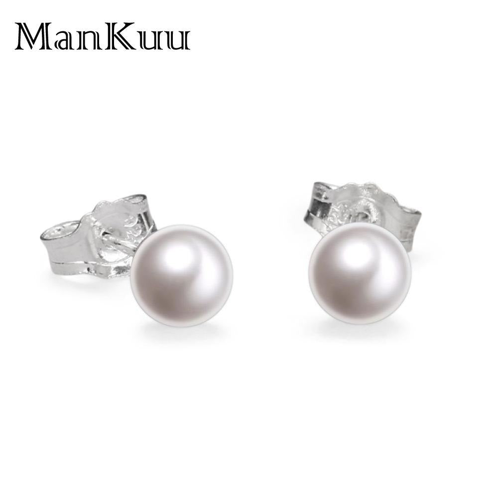 Pearl Earrings 925 Sterling Silver New Arrival Perfect Circle Pearl Stud Earrings Fashion Jewelry For Women