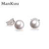 Pearl Earrings 925 Sterling Silver New Arrival Perfect Circle Pearl Stud Earrings Fashion Jewelry For Women