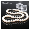 Natural Pearl Necklace 7-9mm AAA+ High Quality Round Pearl 925 Sterling Silver Buckle Chain Necklace For Women