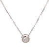 Trendy Silver Plated Chain Necklace Simple Choker Necklace Cubic zirconia Round Pendant Necklace For Women
