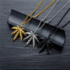 Maple Leaf Necklaces for Men Women Hemp Leaf Pendant Charm Chain Necklace Hip Hop Punk Jewelry Necklace Gift Jewelry