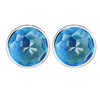 March Earrings 100% 925 Sterling Silver Aqua Blue Crystal Stud Earrings for Women DIY Fine Jewelry PFE080-3
