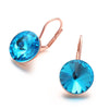 Marine Blue Zircon Inlaid Clip Earrings for Women Silver 925 Jewelry Ear Rose Gold Fine Jewelry Geometric America European Style