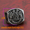 Masonic Men's Ring Stainless Steel Double Eagle Ring Men's Domineering Ring
