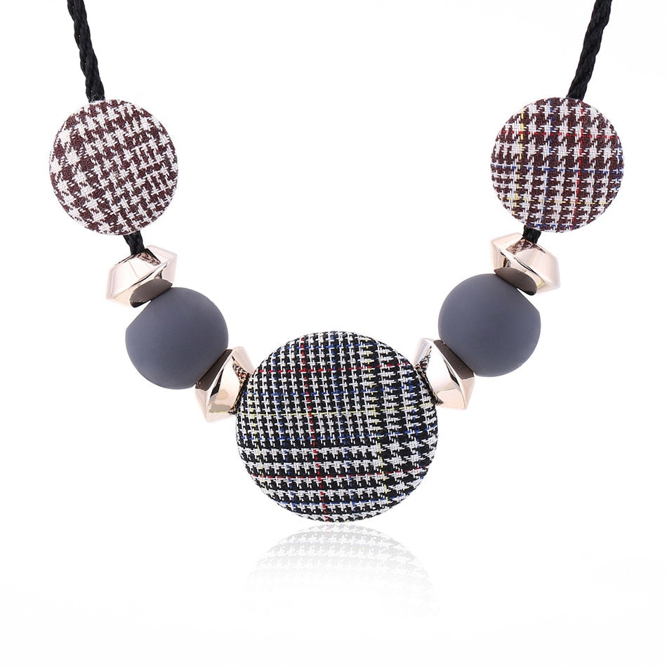 Trendy Women Rope Chain Necklaces & Pendants Statement Necklace Wafer with Fabric Warped for Women Jewelry YZ020