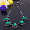 Vintage Crystal Statement Necklace Women Summer Style Black Chain Necklaces & Pendants Colar Jewelry For Gift Party