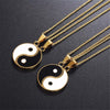 Matching 2 Pieces Stainless Steel Tai Chi Pendant Puzzle Necklace DIY Bracelet Jewlery Gift Couple Friends Bracelets Necklaces
