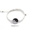 Matching 2 Pieces Stainless Steel Tai Chi Pendant Puzzle Necklace DIY Bracelet Jewlery Gift Couple Friends Bracelets Necklaces